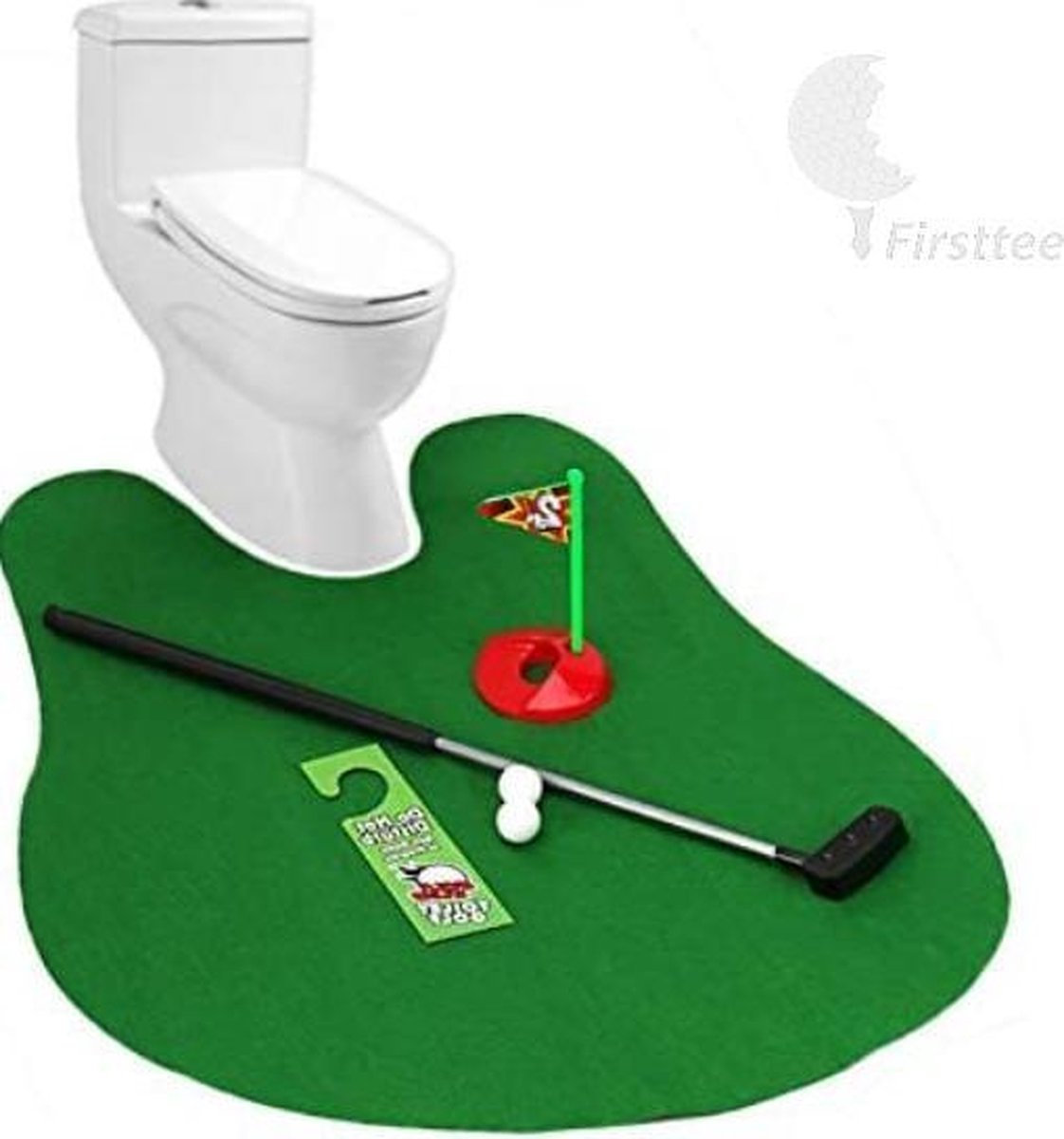 Firsttee - Toilet putter - Kadoset - Golf - Golfset - Mini golfset - Toilet Golf - Putter - Speelset - Cadeau - Fungolf - Sport Speelgoed - Oefenset - Putting