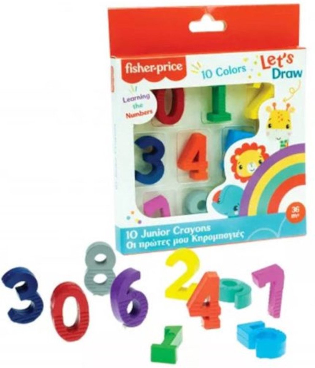 Fisher Price - junior - krijtjes - crayons - cijfer krijtjes - leren en kleuren - 10 stuks