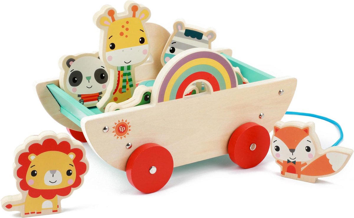 Fisher Price Bolderkar met Dieren Hout