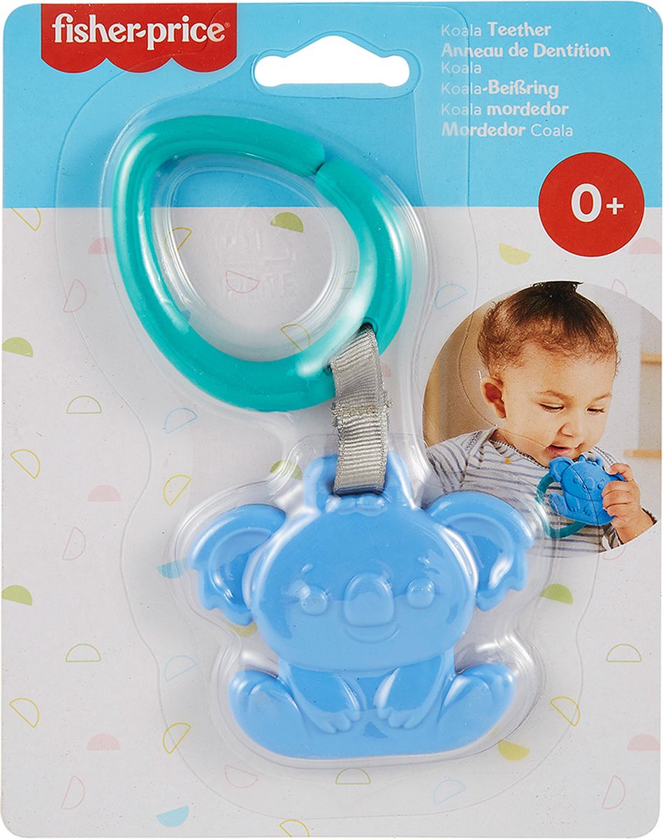 Fisher-price animal teether - bijtring koala - Fisherprice - blauw - kraamcadeau