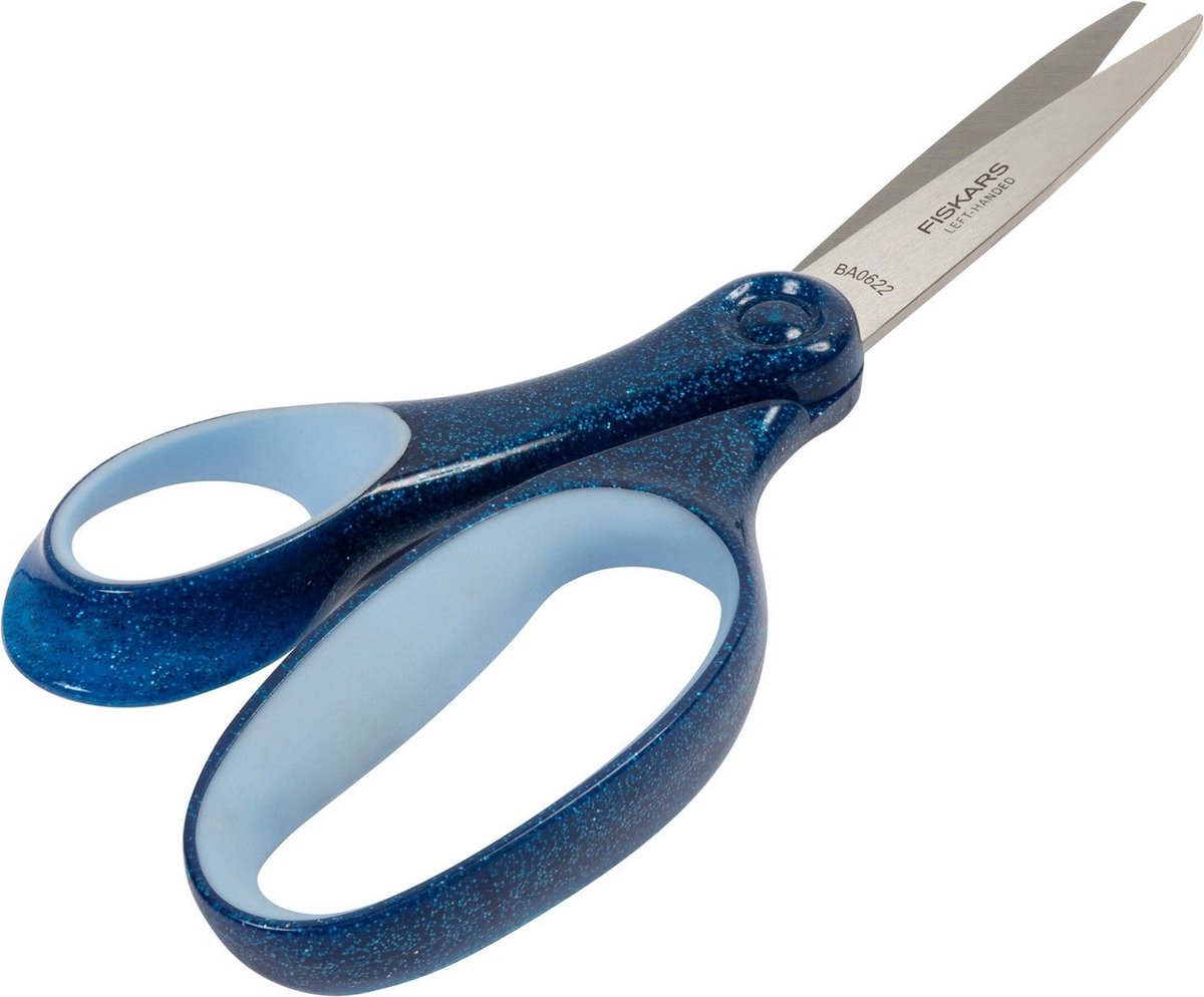 Fiskars School Scissors left-handed Glitter Blue 18cm for +12 years old