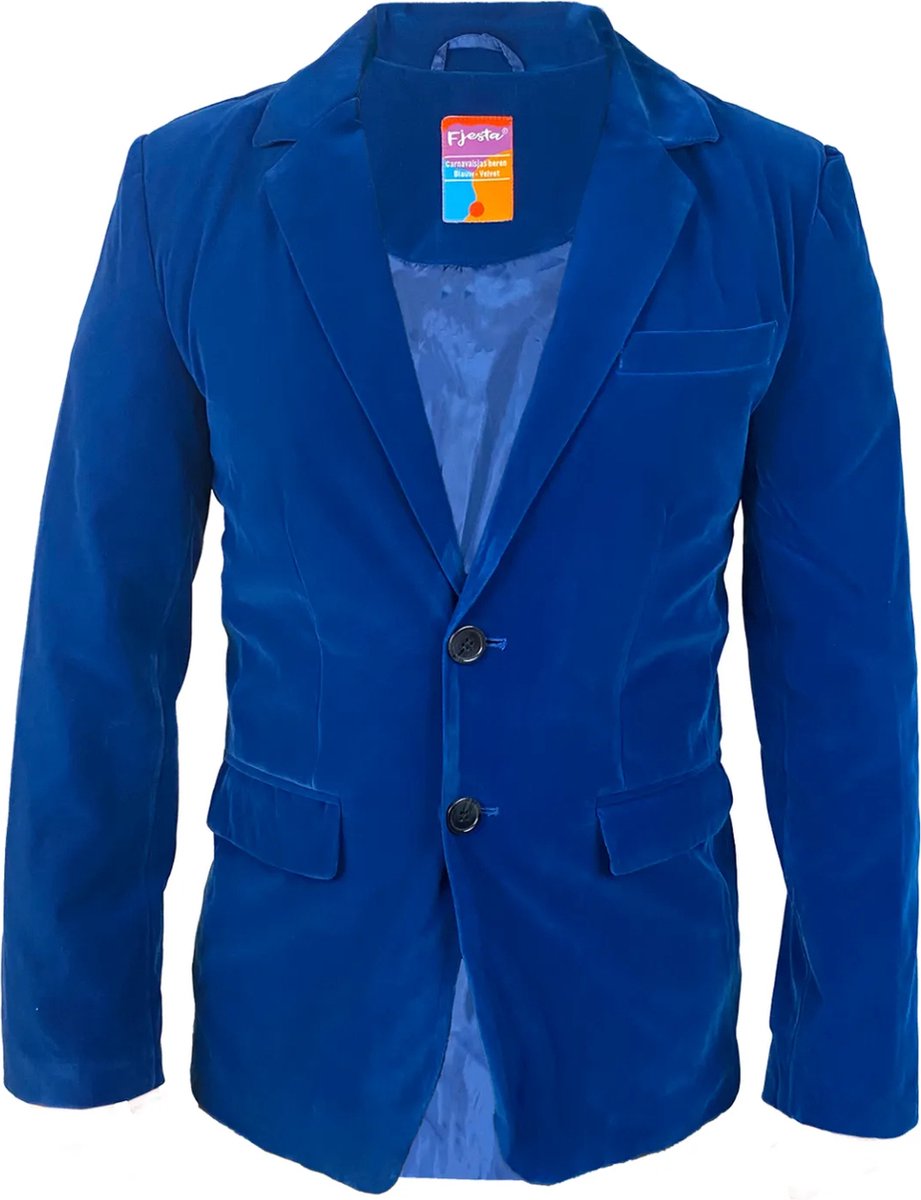 Fjesta© Carnavalsjas heren - Velvet - Blauw - Maat XXL - Carnavalskleding Heren - Carnaval