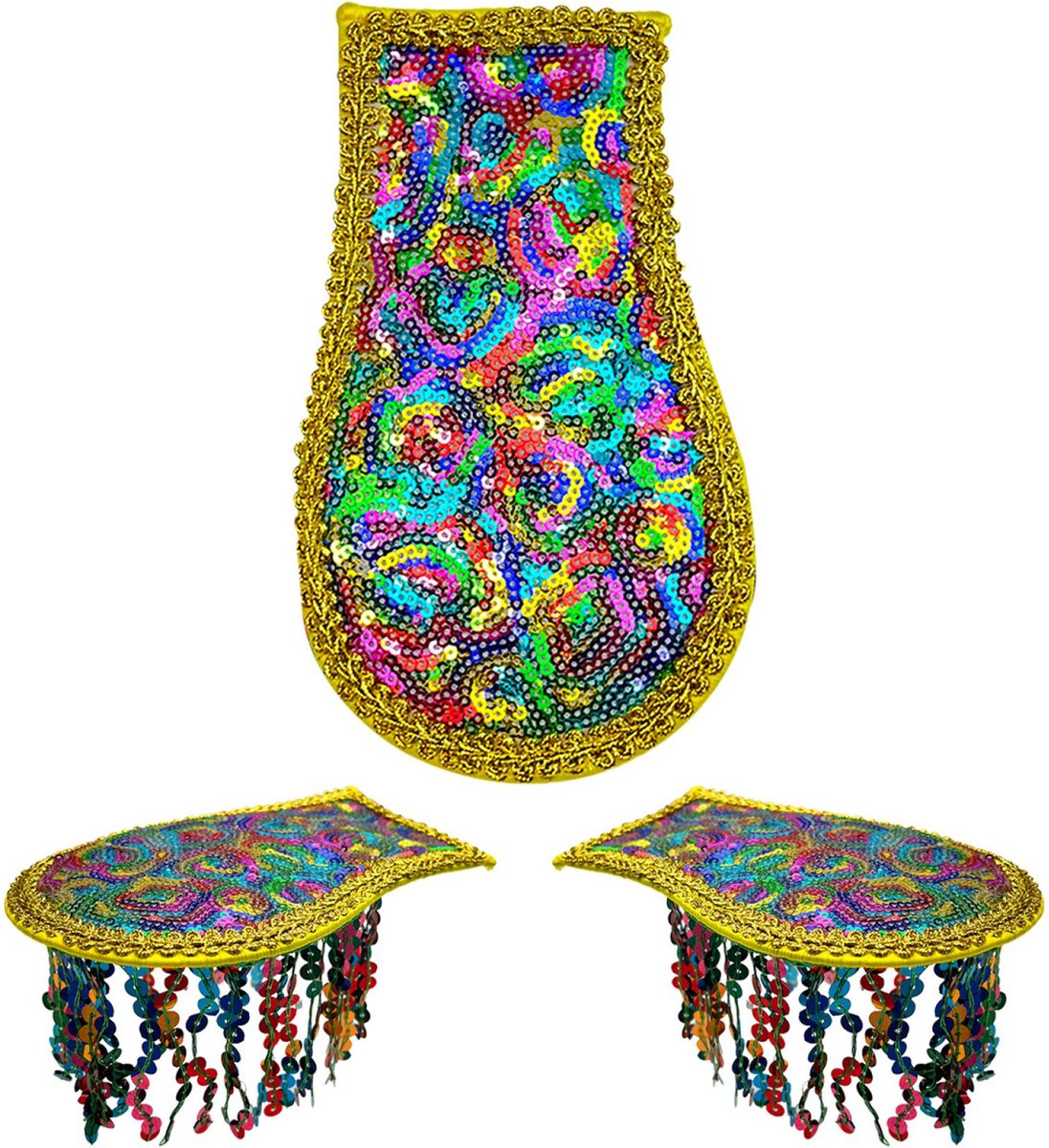 Fjesta© Epauletten pailletten - Regenboog