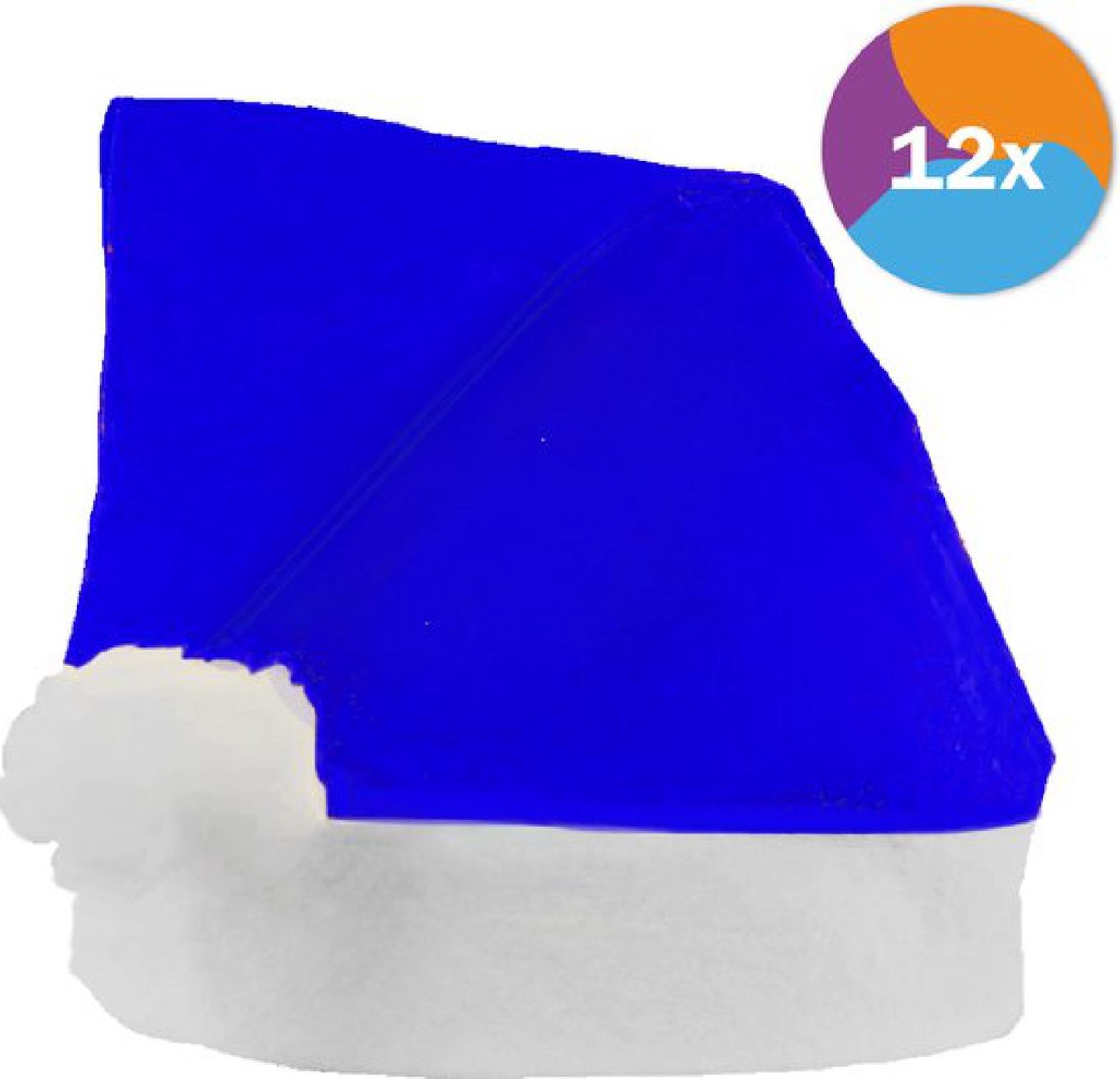 Fjesta© Kerstmuts Volwassenen - Kerst - Kerstaccessoires - Blauw - 12 stuks