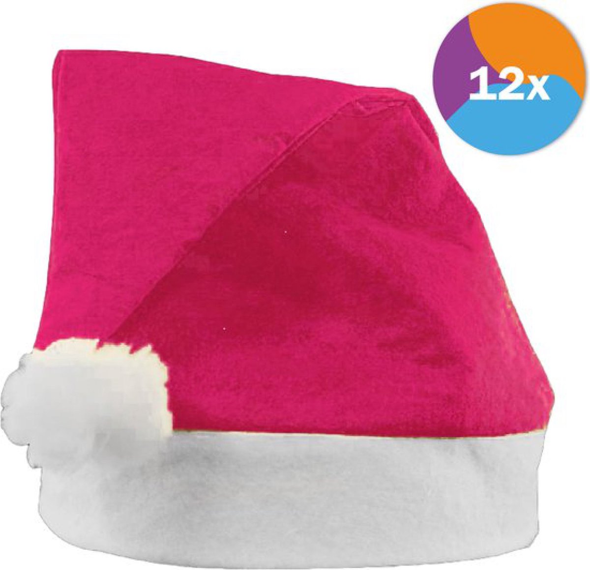 Fjesta© Kerstmuts Volwassenen - Kerst - Kerstaccessoires - Roze - 12 stuks