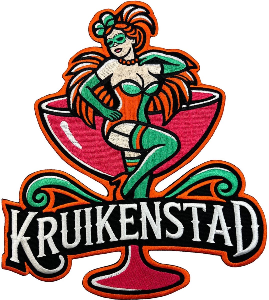 Fjesta© Kruikenstad embleem - Rugembleem cocktail dame