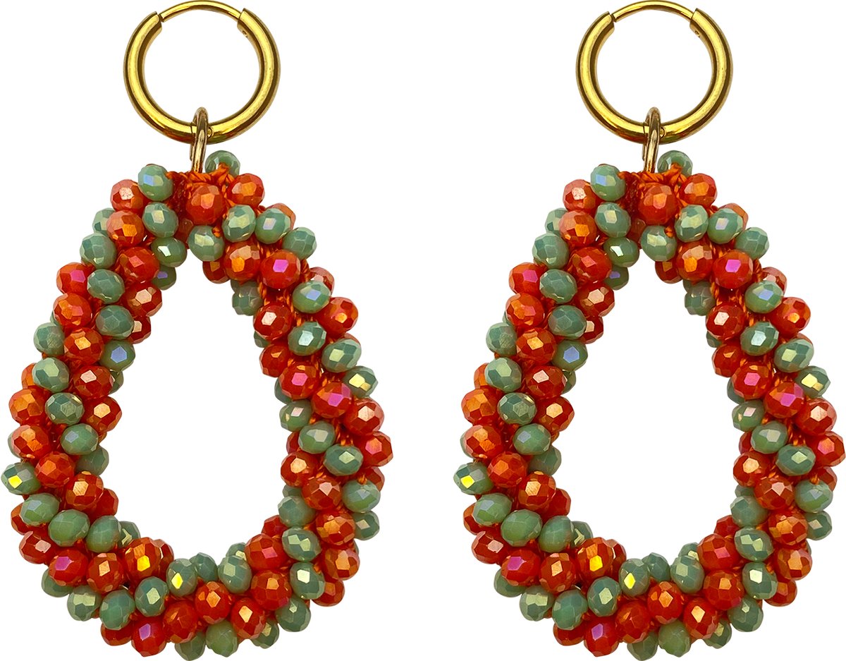 Fjesta© Kruikenstad oorbellen - Druppel steentjes - Premium RVS