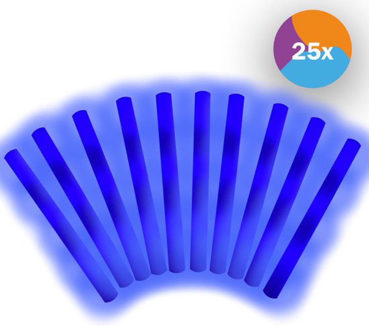 Fjesta© LED foam sticks - Glow In The Dark - Lichtstaaf - 25 Stuks - Blauw
