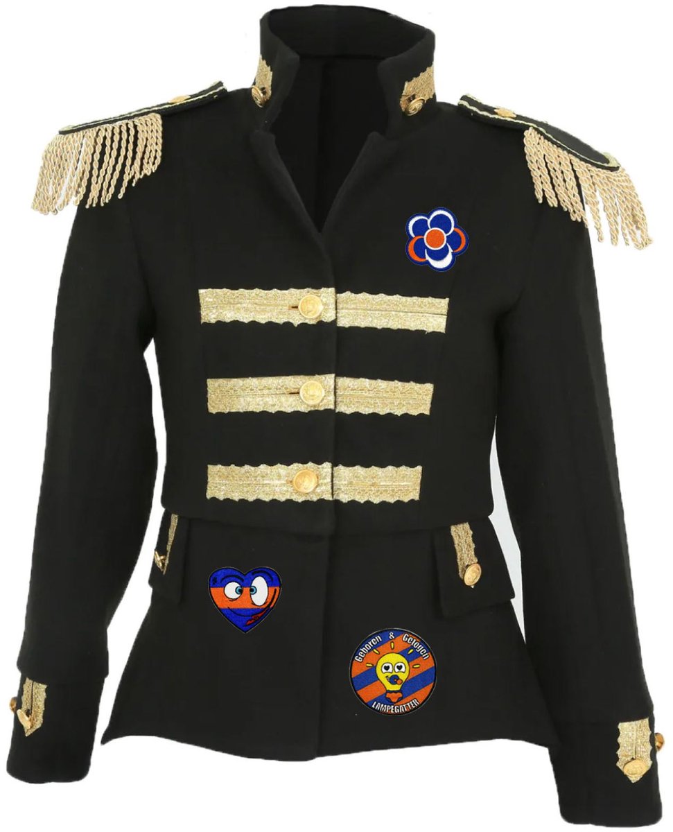 Fjesta© Lampegat jasje met emblemen - Luxe - Dames - Maat 42 - Carnavalskleding Dames - Carnaval