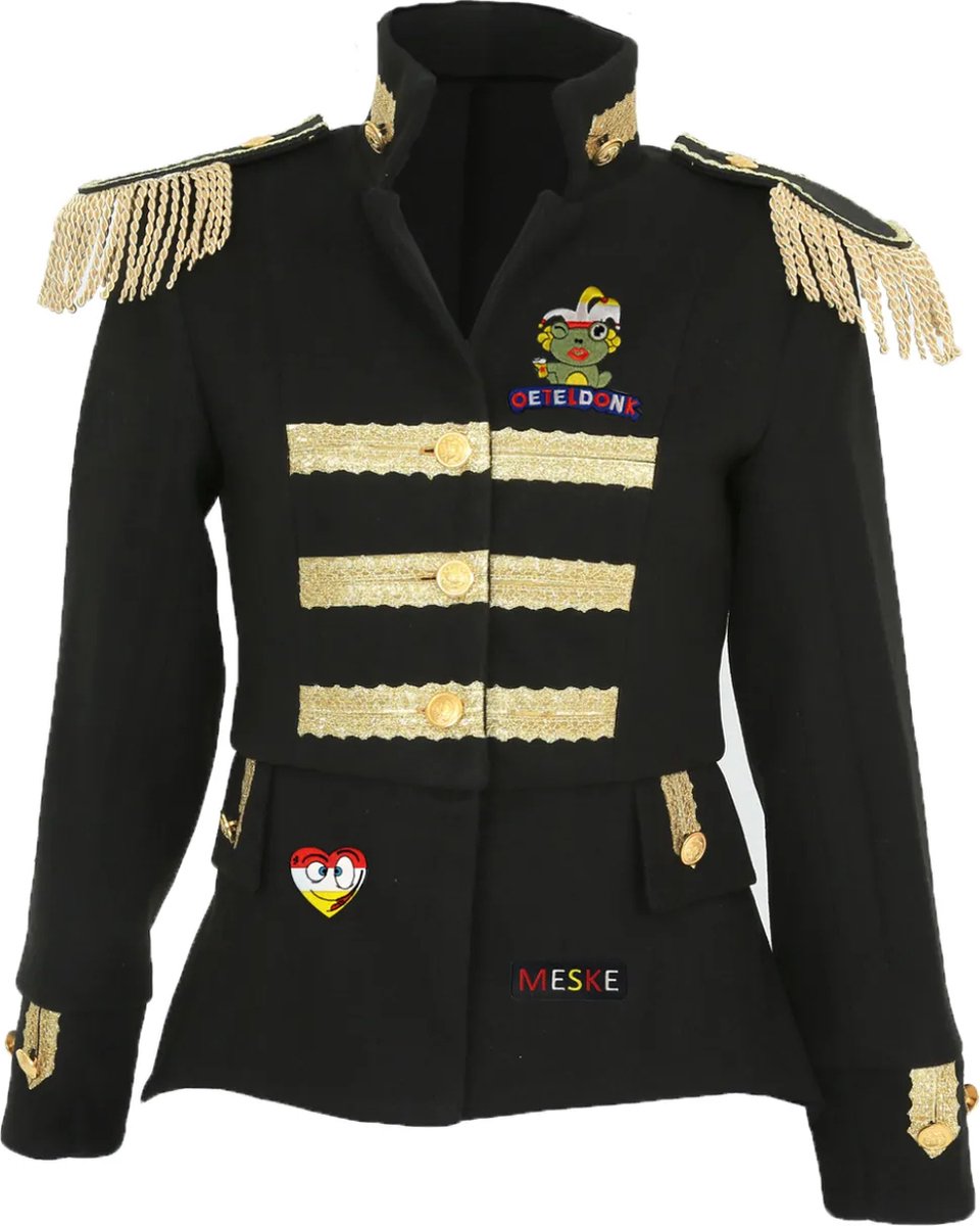 Fjesta© Oeteldonk jasje met emblemen - Luxe epauletten - Dames - Maat 38 - Carnavalskleding Dames - Carnaval