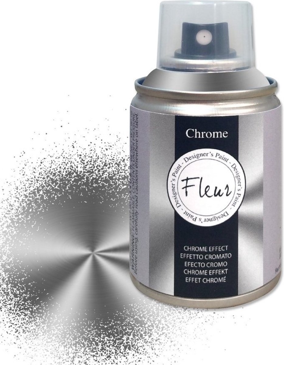 Fleur Effect Spray chroom zilver 100 ml - creatieve spray voor speelgoed.