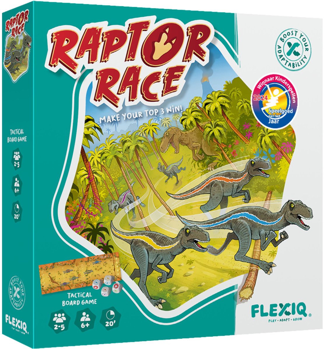 FlexIQ Raptor Race - Actiespel voor 2-5 spelers - Tactisch bordspel
