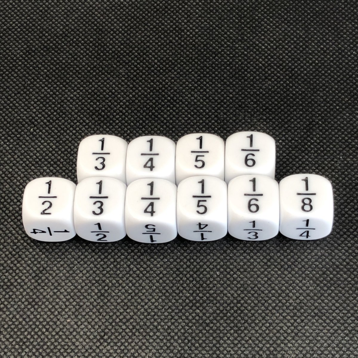 Reken dobbelstenen: breuken (set van 10)