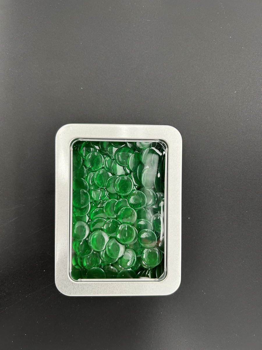 Rekenfiches in blikje (12x8 cm), Transparant groen (200 st.)