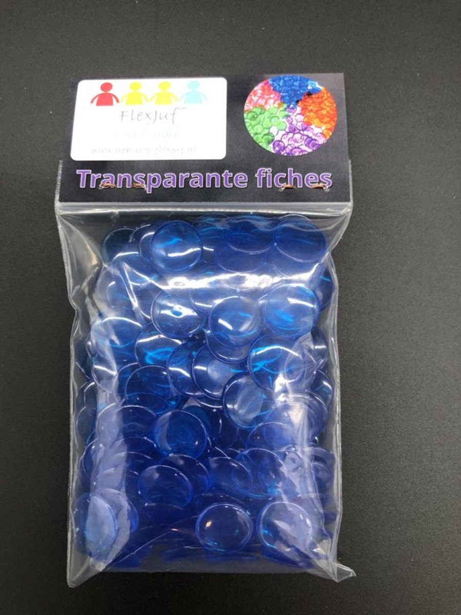 Rekenfiches transparant Blauw Ø15 mm (200 st.)