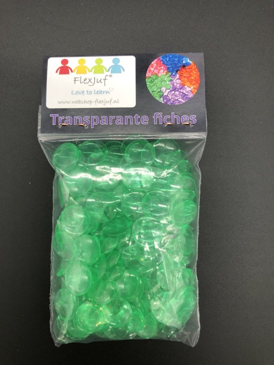 Rekenfiches transparant Groen Ø15 mm (200 st.)