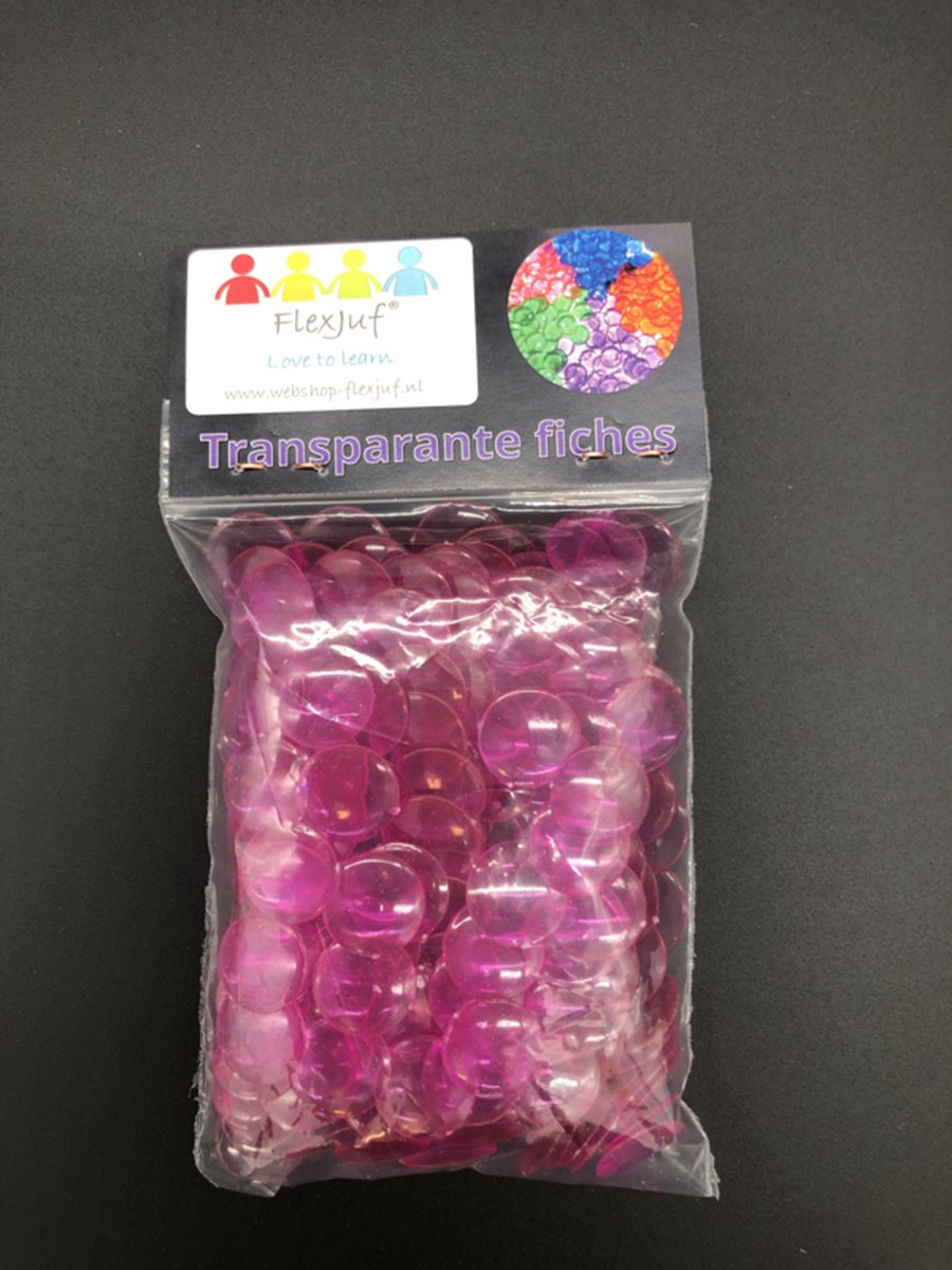 Rekenfiches transparant Paars Ø15 mm (200 st.)