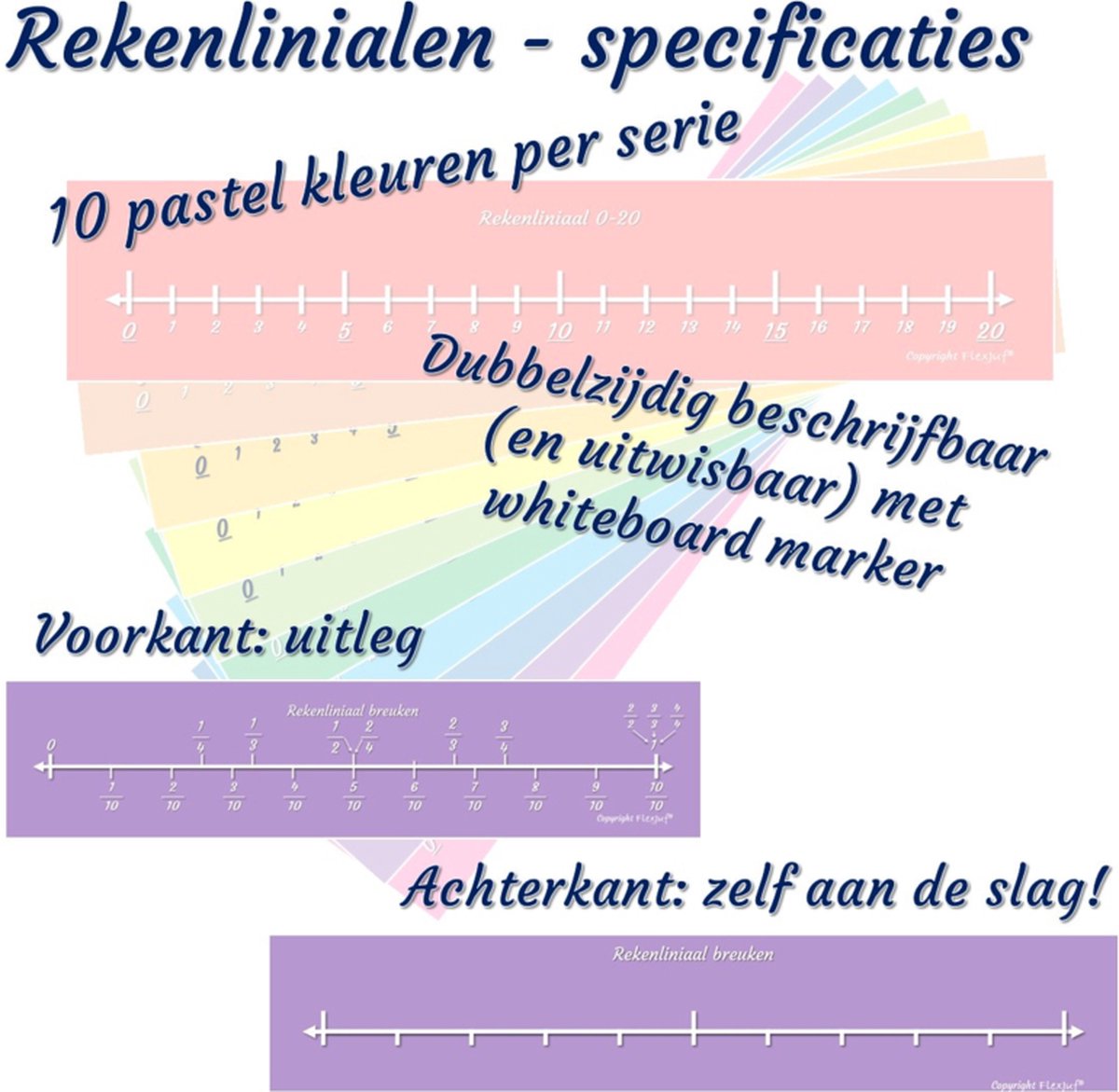 Rekenliniaal - getallenlijn 0-10 (10 st.)