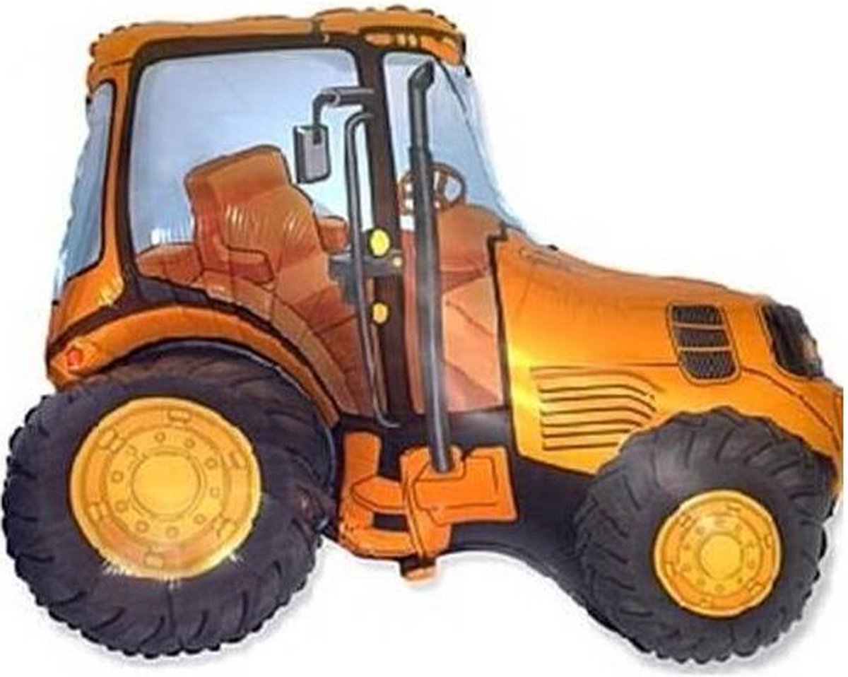 XL ballon GEEL/ORANJE, vorm van tractor (boerderij, natuur, velddecoratie)