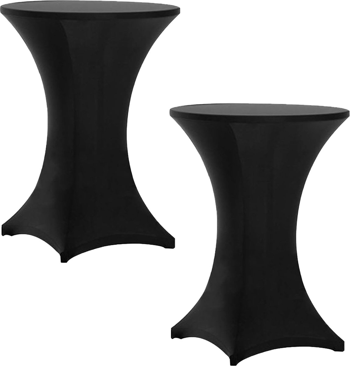 Statafelrok - 2 Stuks - Zwart - Universeel - Statafel Hoes - Hoes voor Statafels - Stretch Materiaal -