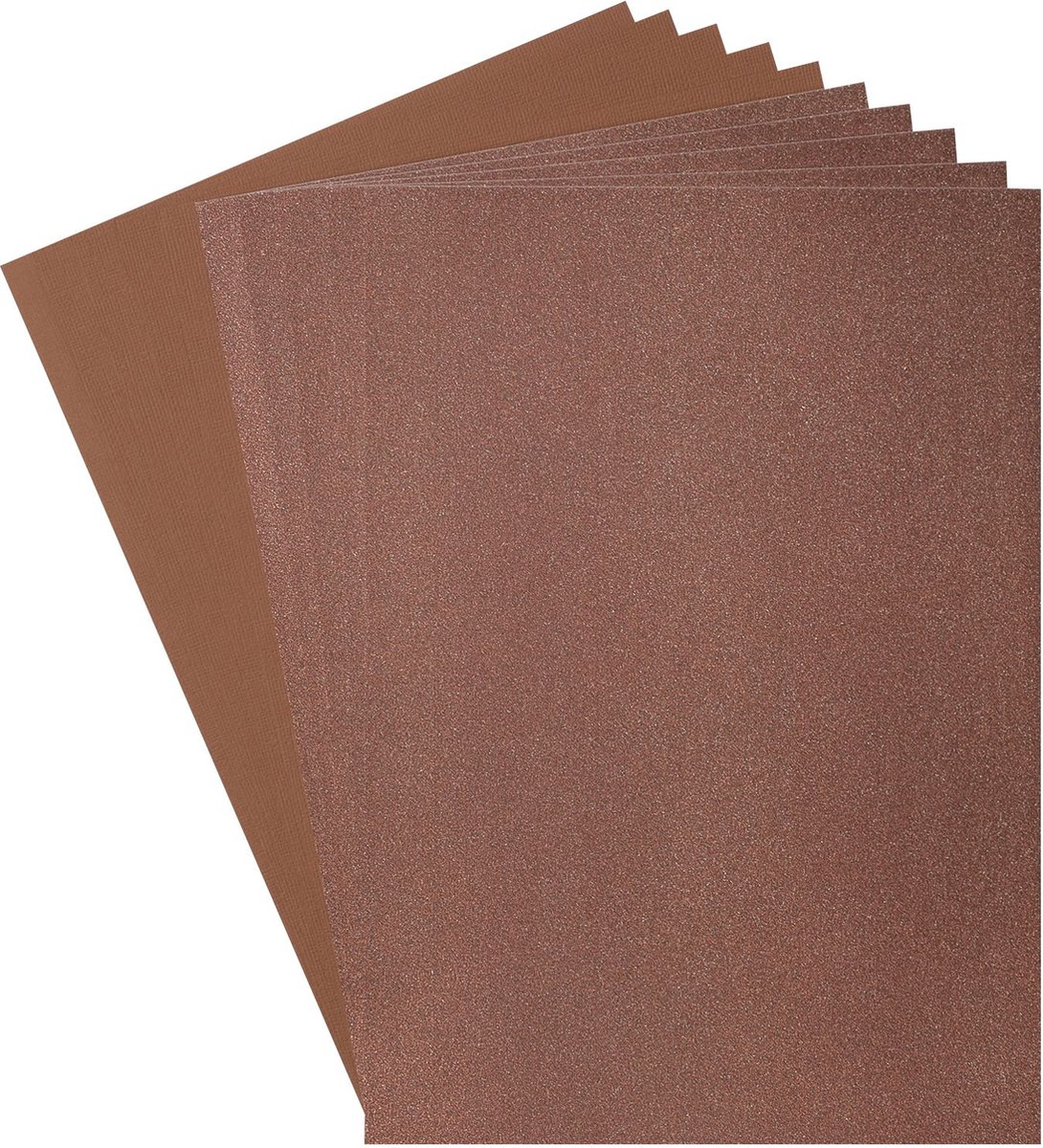 Florence Glitter papier en cardstock Set - A4 - 2x5 vellen - Brown