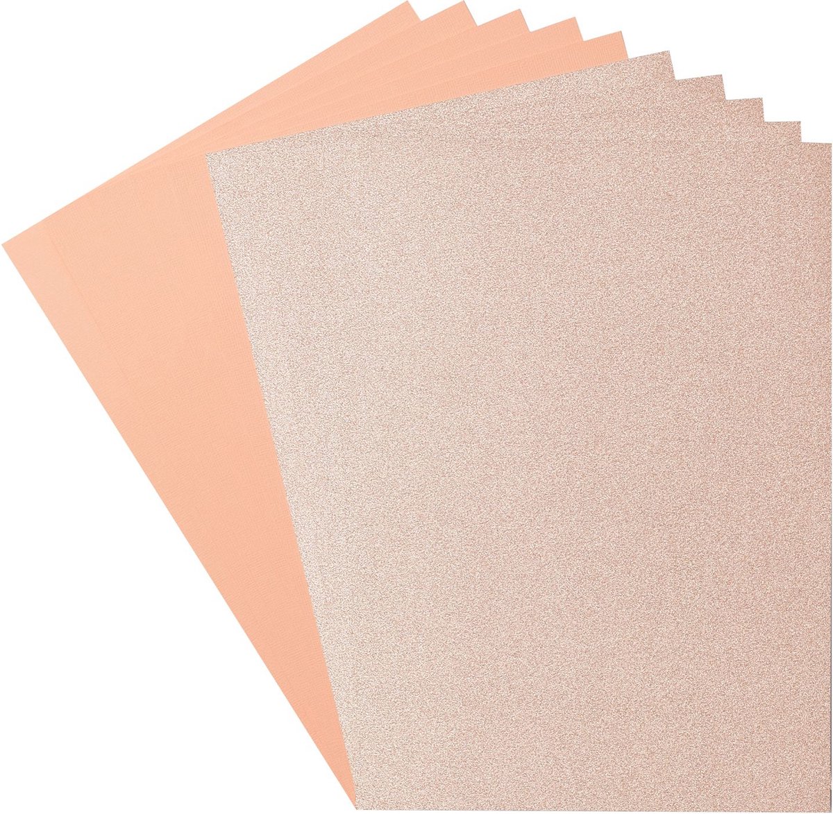 Florence Glitter papier en cardstock Set - A4 - 2x5 vellen - Champagne