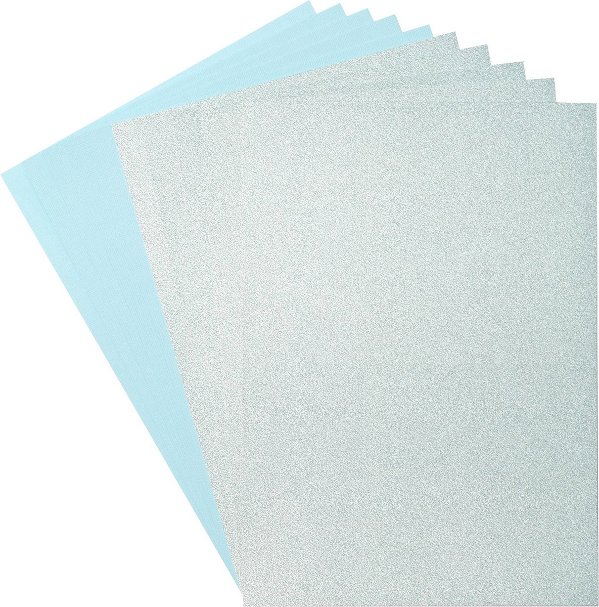 Florence Glitter papier en cardstock Set A4 2x5 vellen Aqu