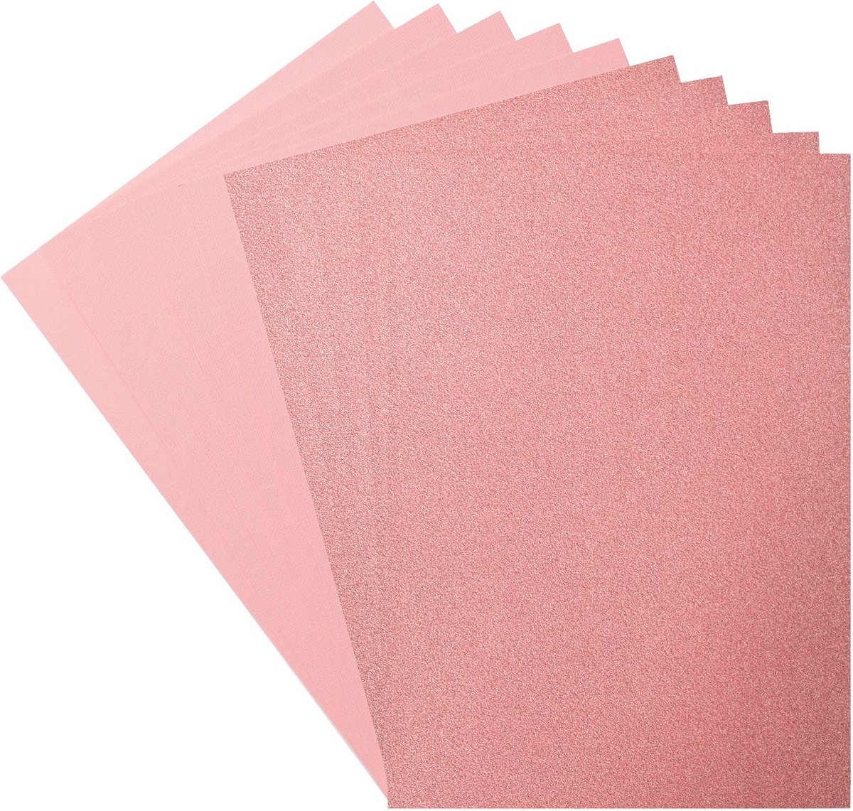 Florence Glitter papier en cardstock Set A4 2x5 vellen Ros