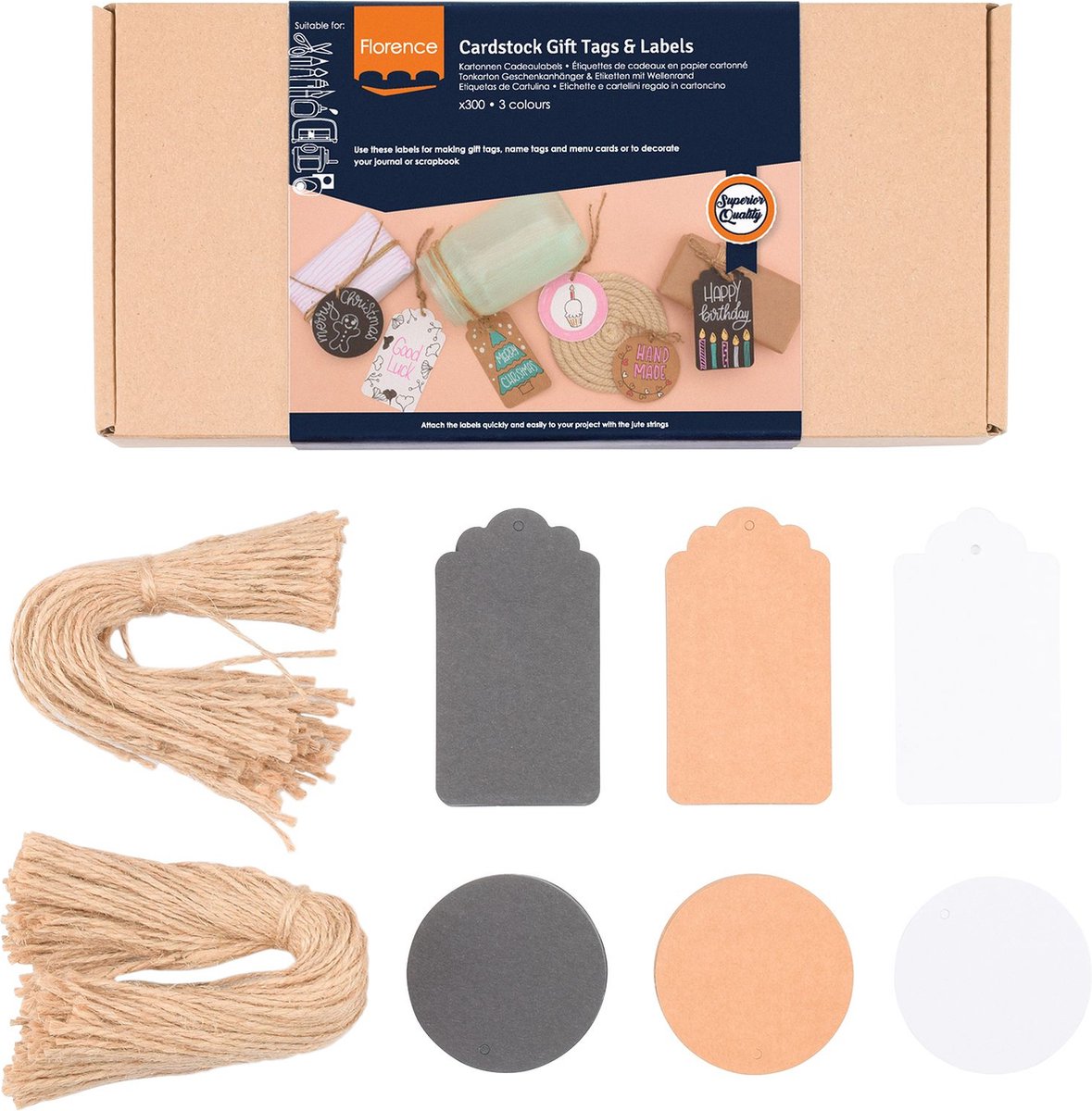 Florence Set Kraft Labels 300stuks