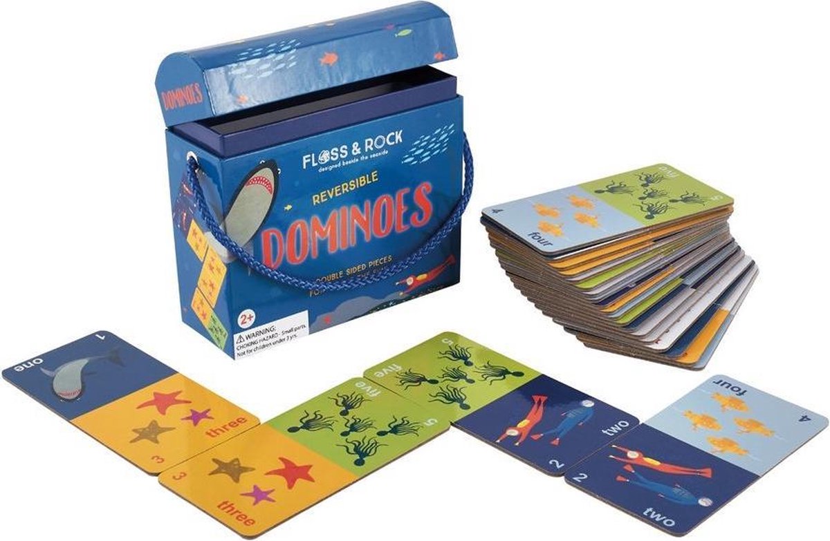 Floss & Rock Domino tweezijdig Oceaan - 13 x 13 cm