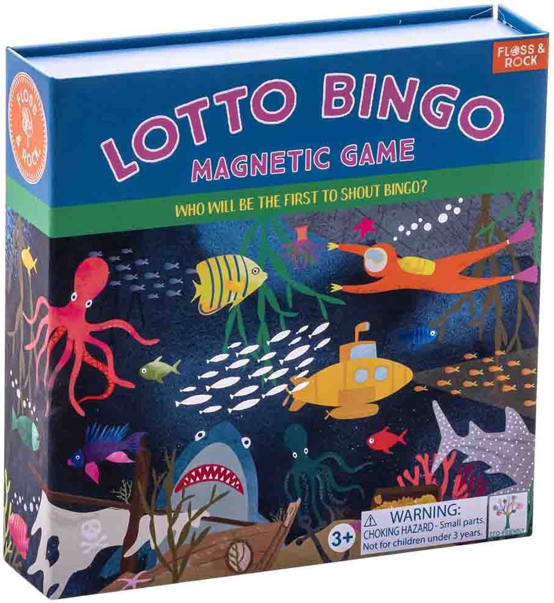 Floss & Rock Lotto / Bingo spel, Oceaan - 17 x 17 x 4 cm - Multi