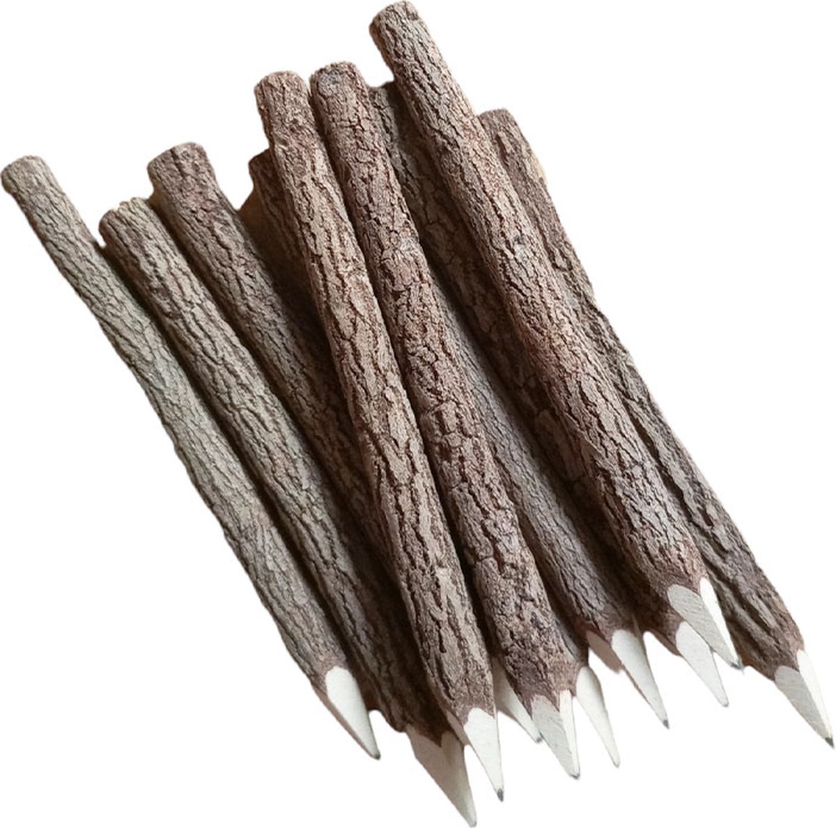 Floz Design potloden van echt hout - potloden met schors - set van 10 - 17,5 cm - fairtrade