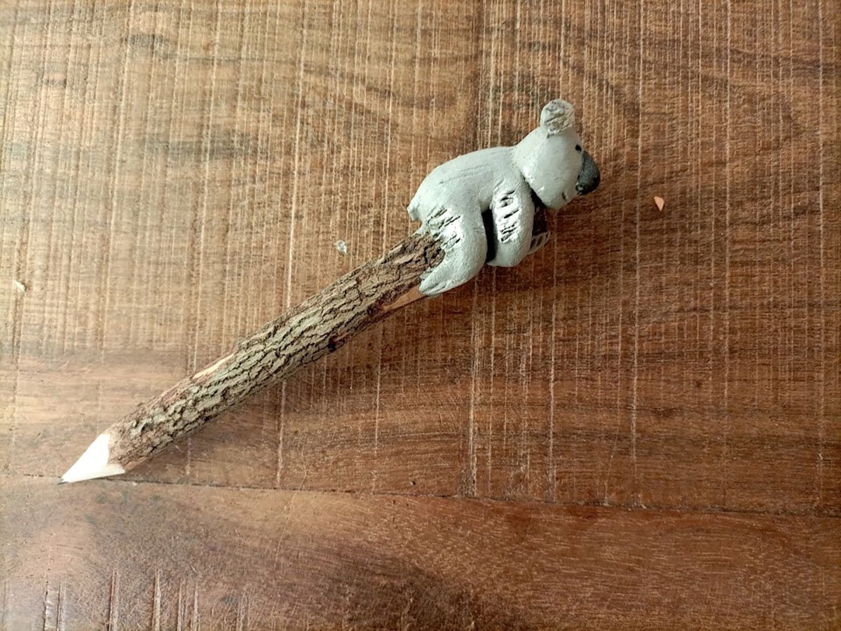 Floz Design potlood met dierenfiguur - potlood van tak met schors - bestseller schoencadeau - fairtrade