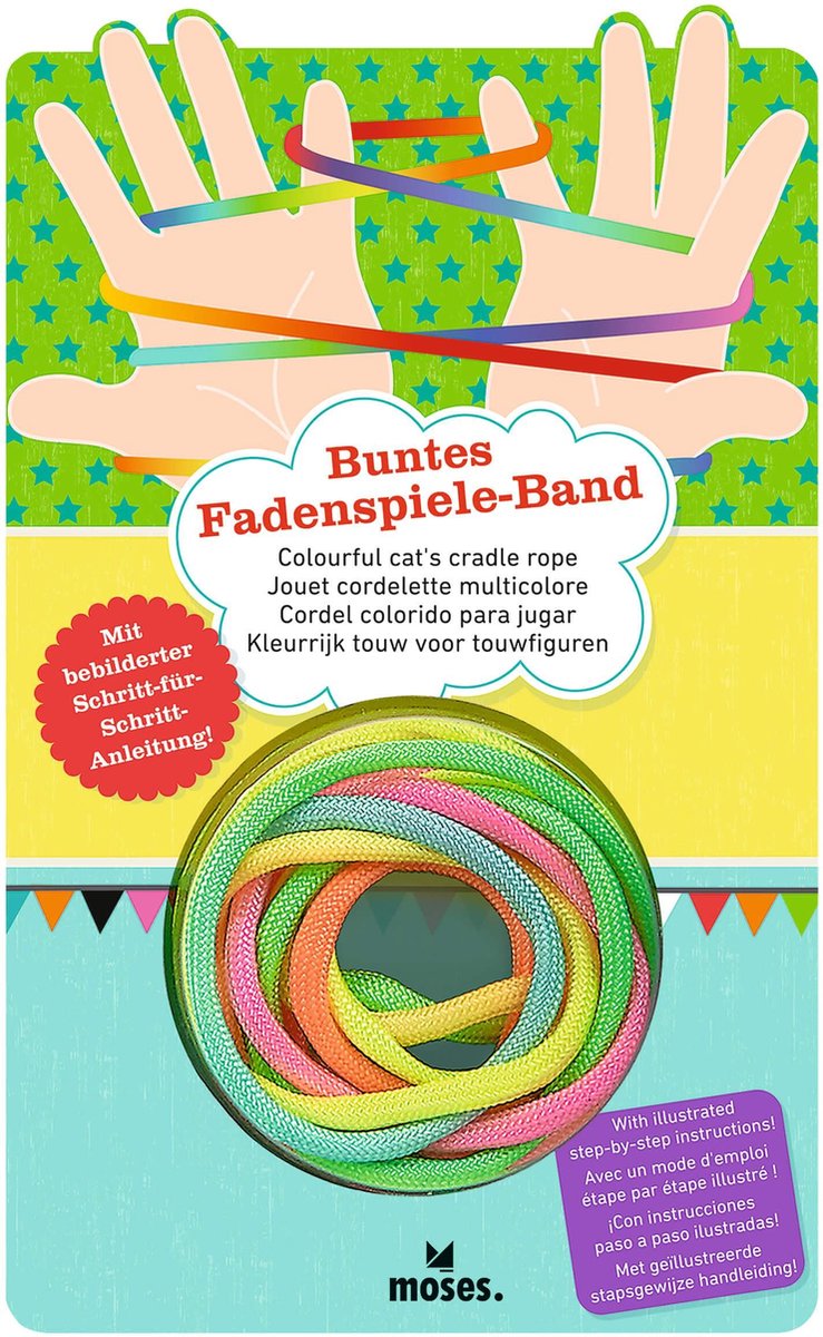 Floz Design touwspel voor je handen - maak je eigen touwfiguren met vingertouw - schoencadeau - brievenbuscadeau - in cadeauverpakking