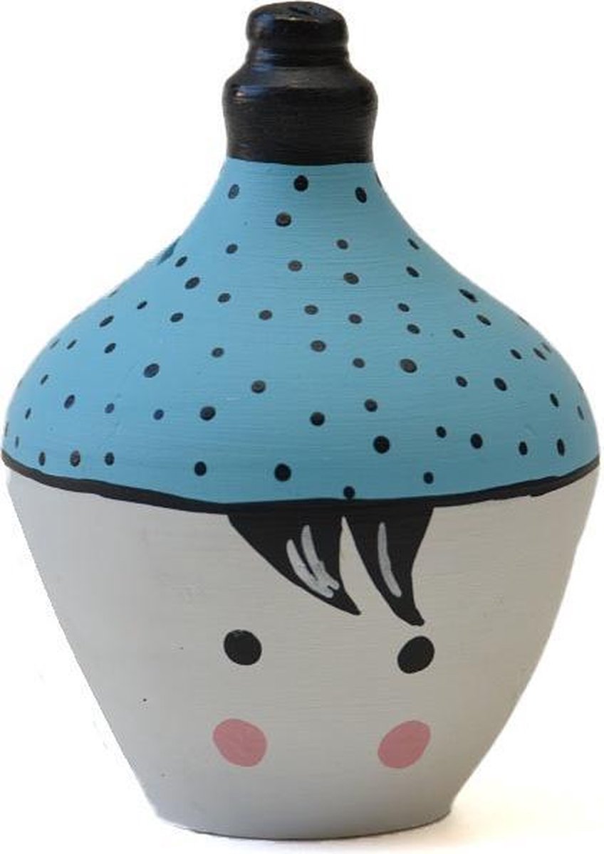   - spaarpot - baby jongen - aardewerk - duurzaam kraamcadeau - fairtrade