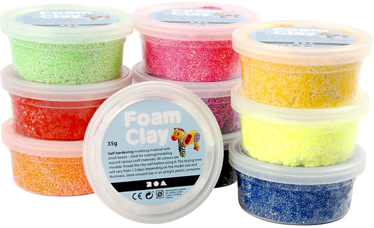 Foam Clay - Klei - Set met 10 Kleuren van 35 gr