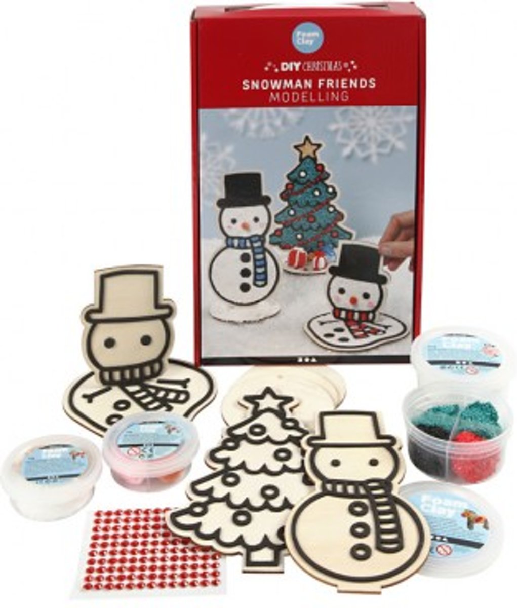 Sneeuwpop met kerstboom, 1 set