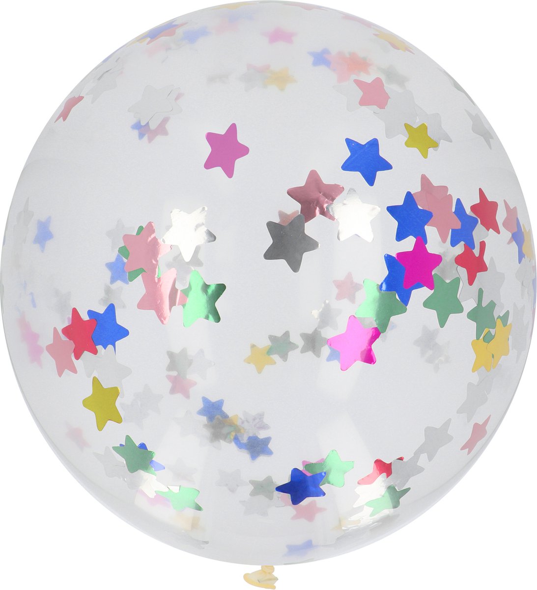 Ballon XL met Confetti Sterren Meerkleurig 61 cm - 1 stuks