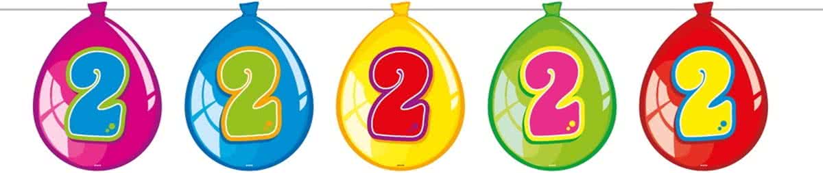 2 Jaar Birthday Ballonnen Slinger - 10 meter
