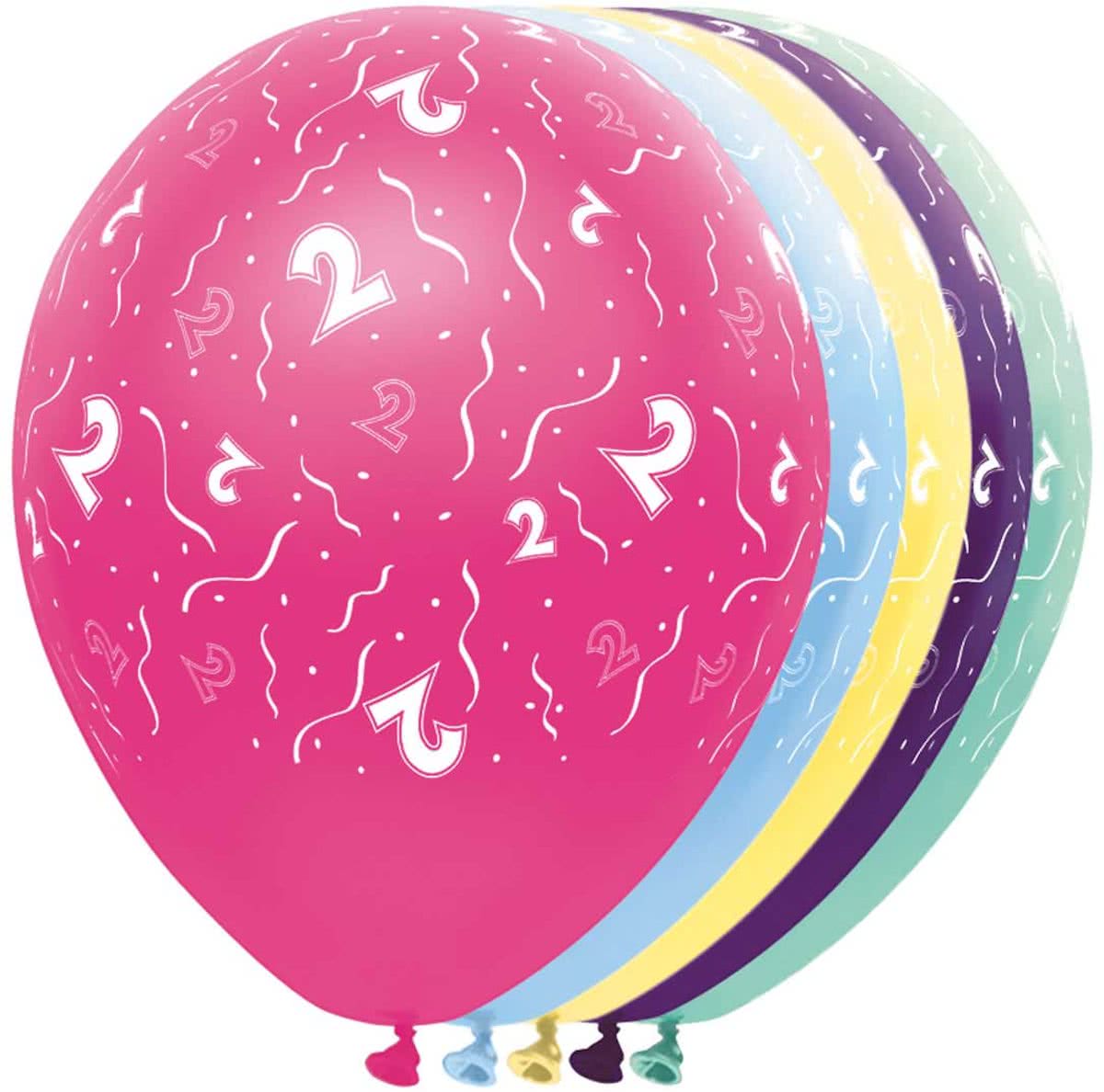 2 Jaar Feestballonnen - ballon - leeftijd - 5 stuks