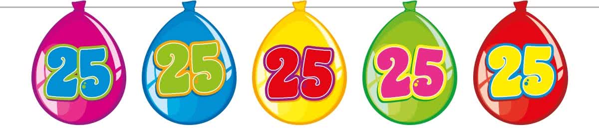 25 Jaar Birthday Ballonnen Slinger - 10 meter