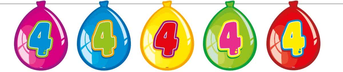 4 Jaar Birthday Ballonnen Slinger - 10 meter