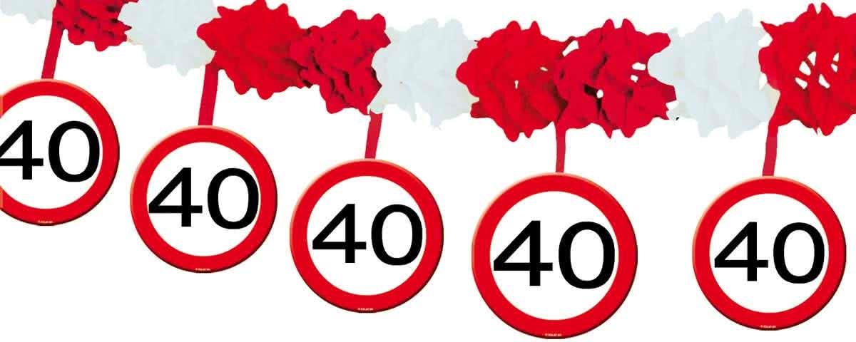 40 Jaar Verkeersbord Slinger met Onderhangers