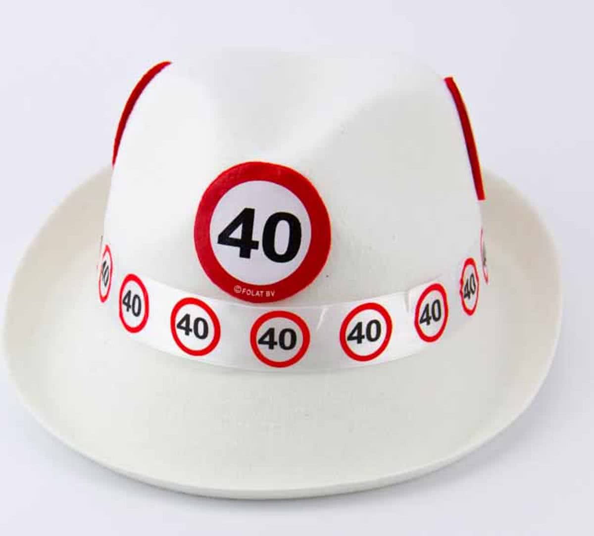 40 Jaar Verkeersbord Wit Trilby Hoedje