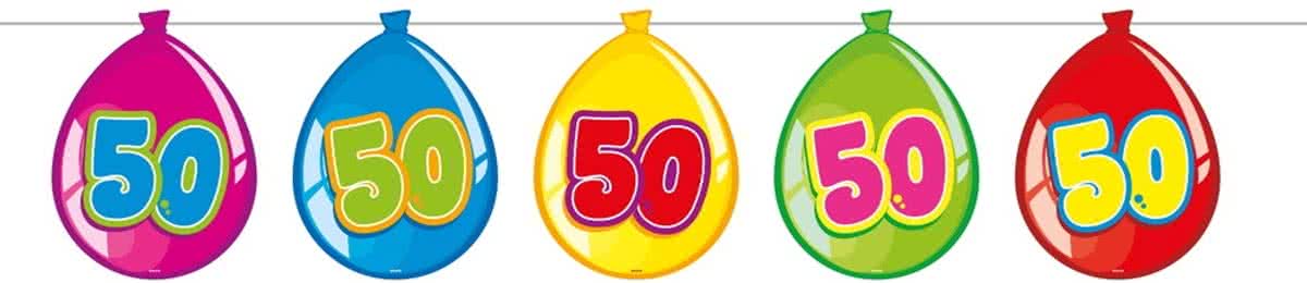 50 Jaar Birthday Ballonnen Slinger - 10 meter