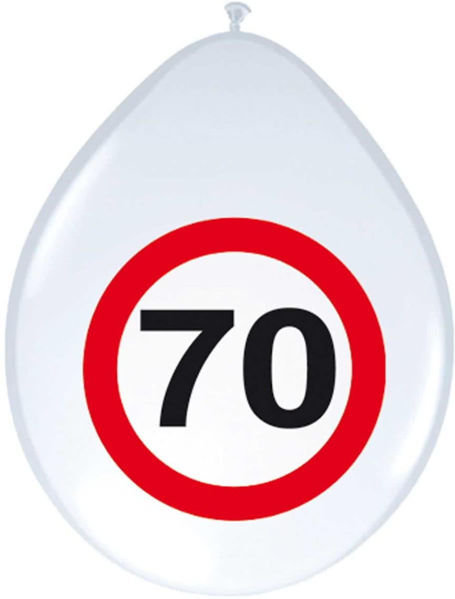 70 Jaar Verkeersbord Ballonnen - 8 stuks