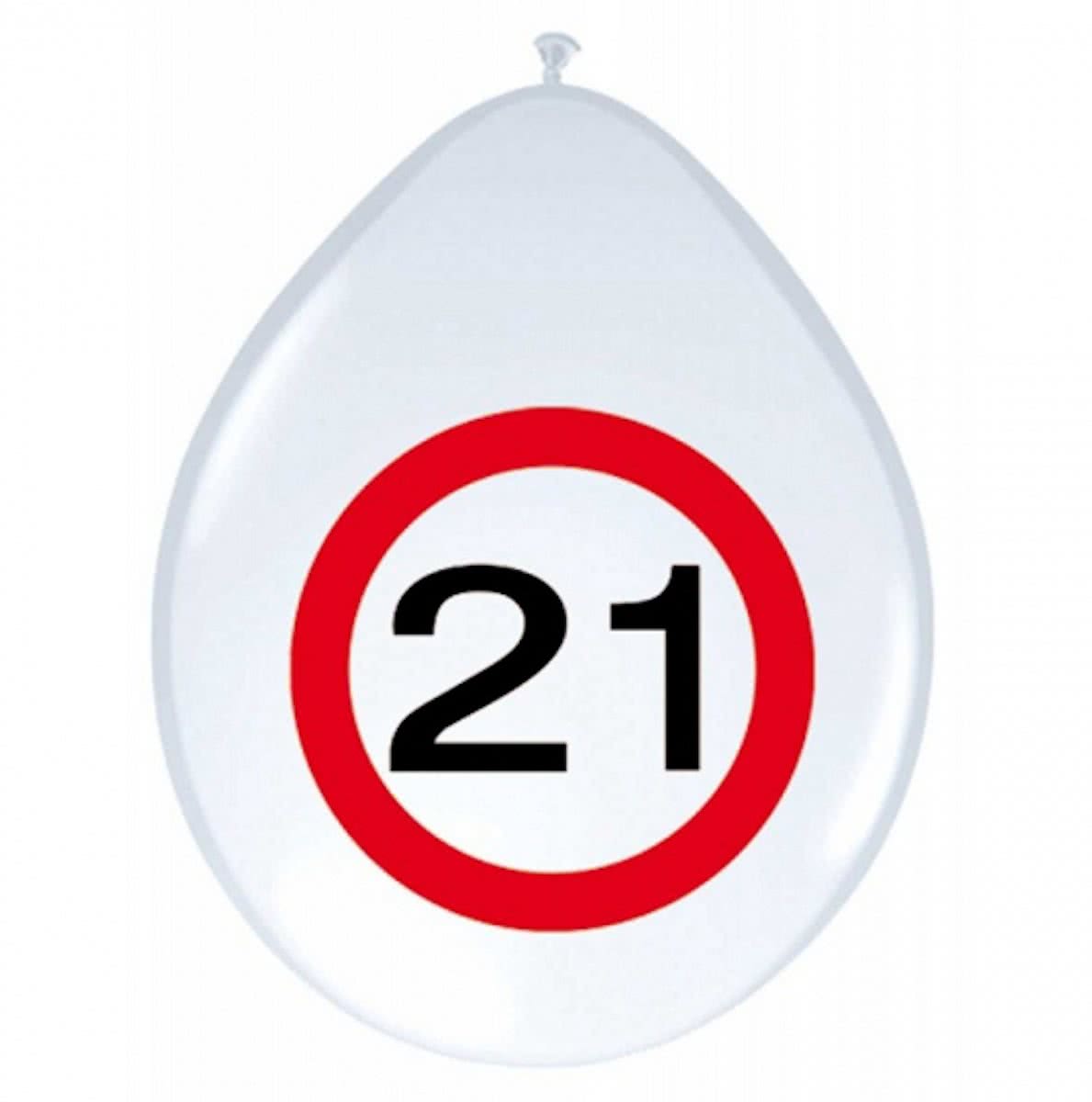 Ballonnen 21 jaar verkeersbord