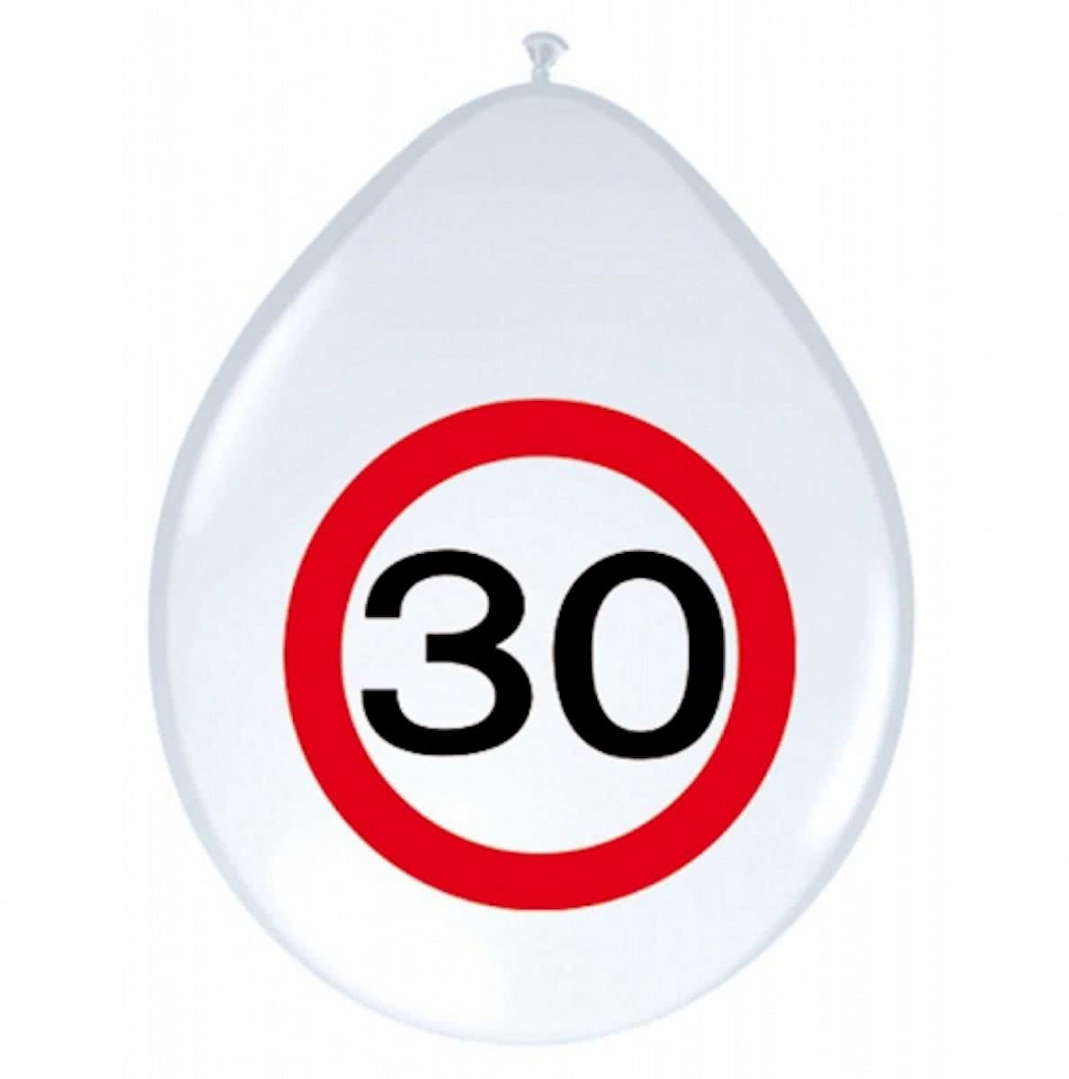 Ballonnen 30 jaar verkeersbord