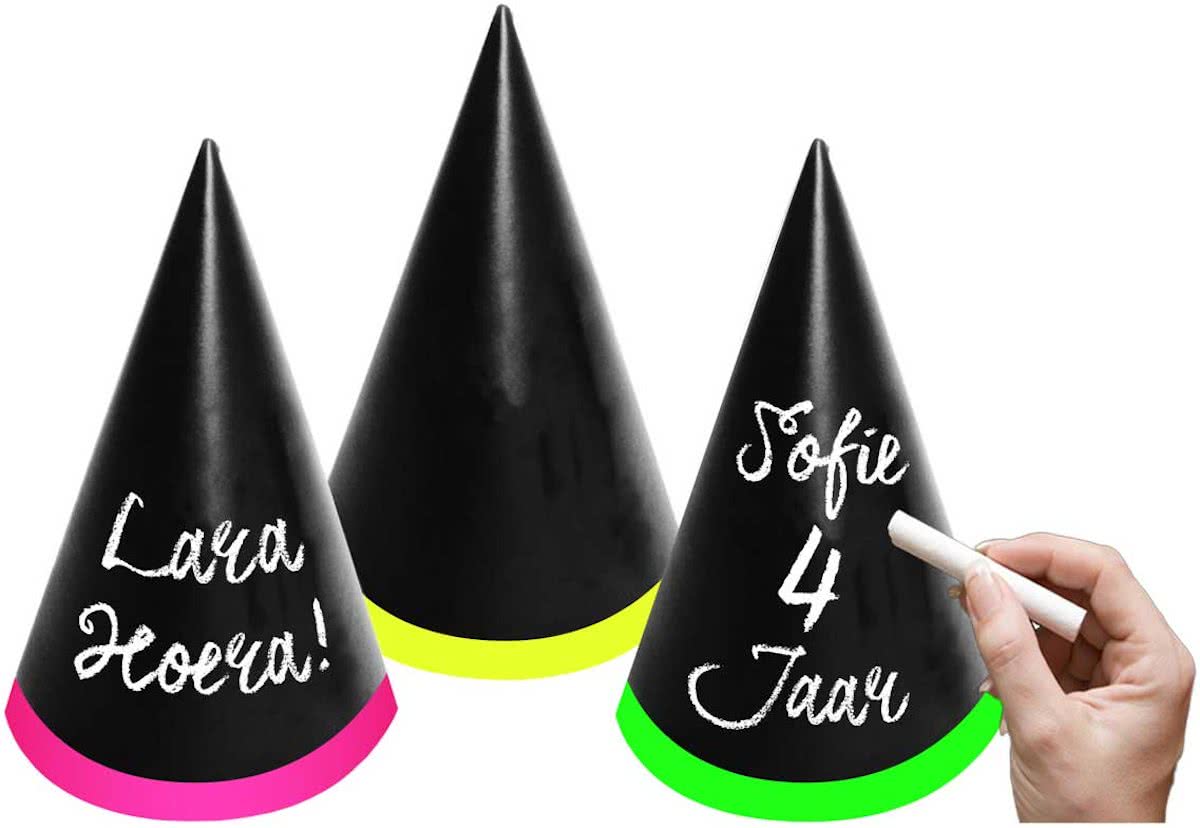 Beschrijfbare Feesthoedjes - 6 stuks
