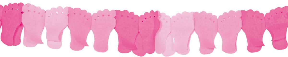 Geboorteslinger roze baby voetjes - 6 meter